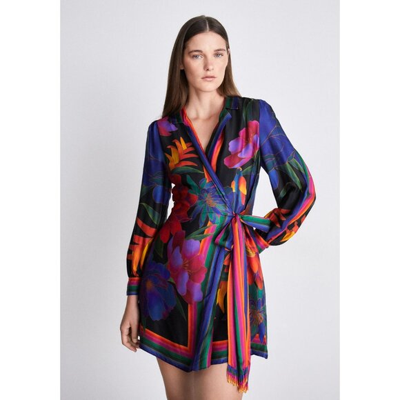NWT Farm Rio FLOWER SEASON SCARF WRAP MINI DRESS - Day dress - Picture 3 of 12